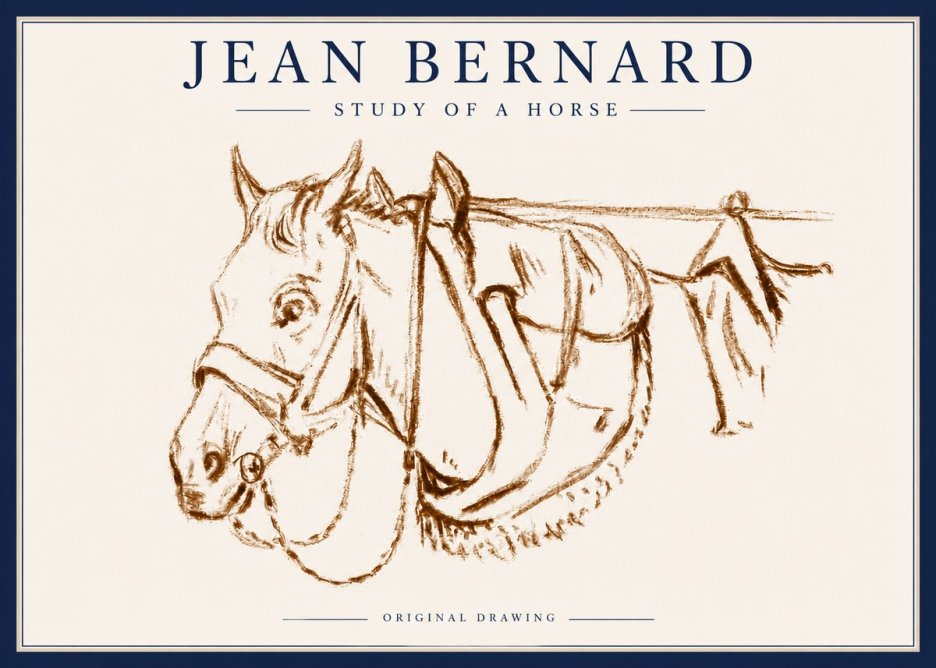 Jean Bernard Study of a Horse III No6 - Plakát