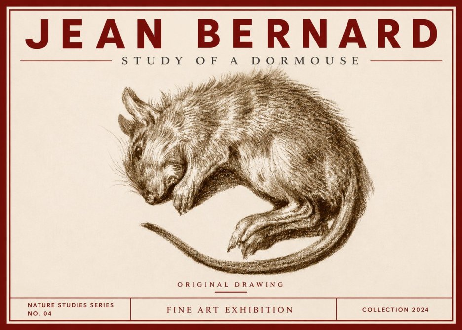 Jean Bernard Study of a Dormouse No4 - Plakát