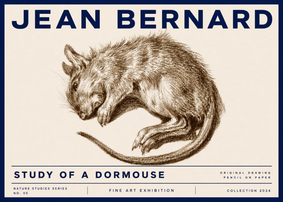 Jean Bernard Study of a Dormouse No5 - Plakát