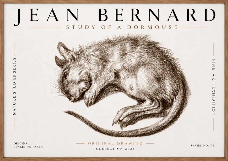 Jean Bernard Study of a Dormouse No6 - Plakát