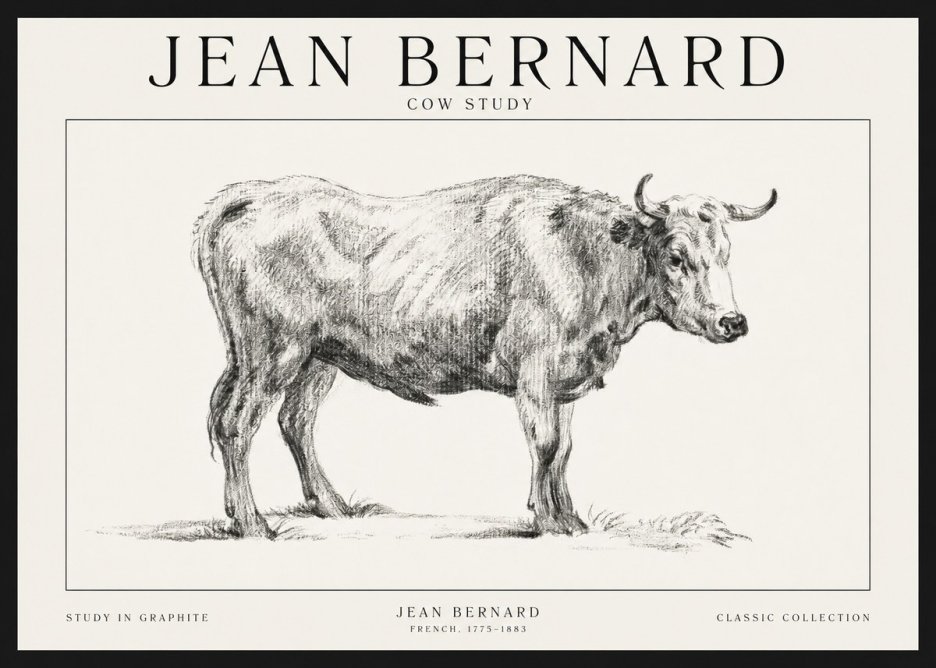 Jean Bernard Cow Study No1 - Plakát