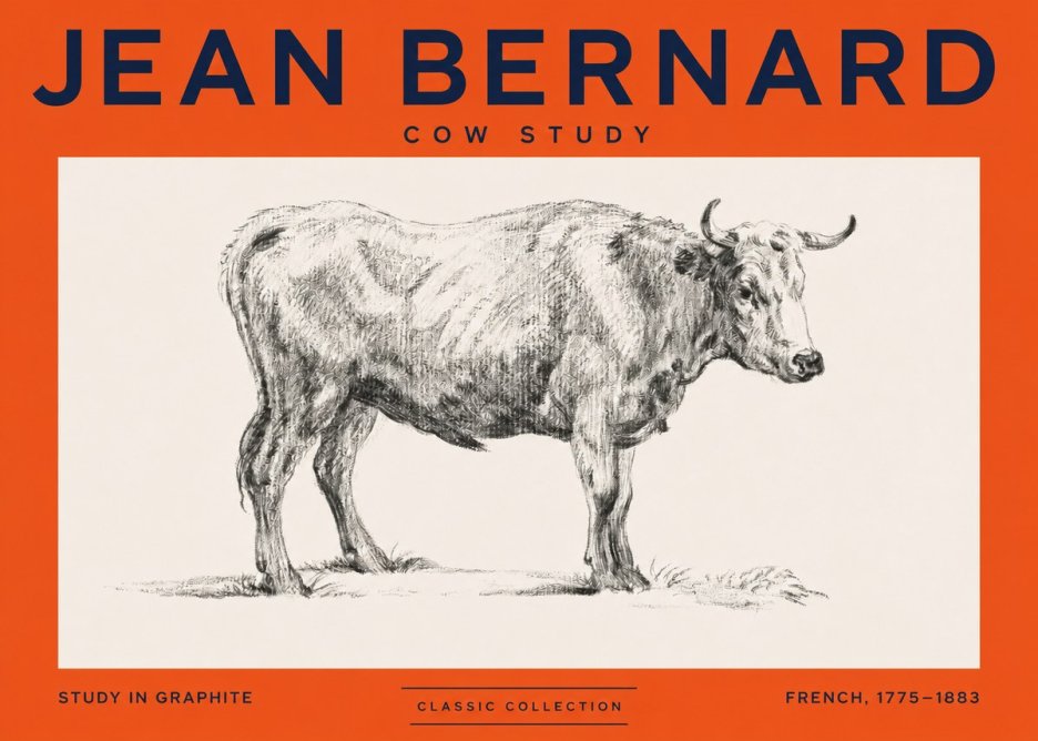 Jean Bernard Cow Study No2 - Plakát