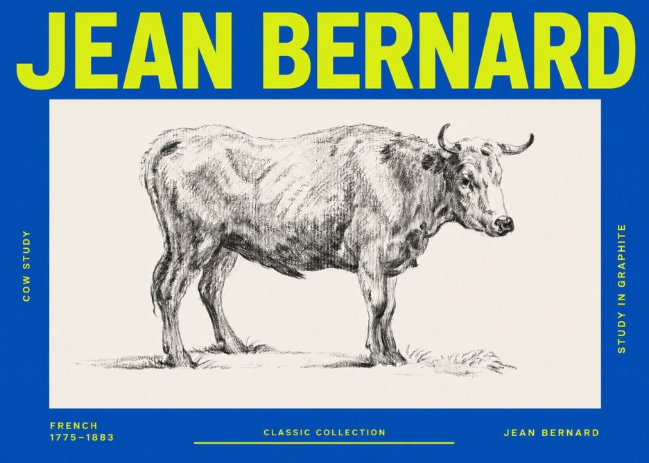 Jean Bernard Cow Study No3 - Plakát