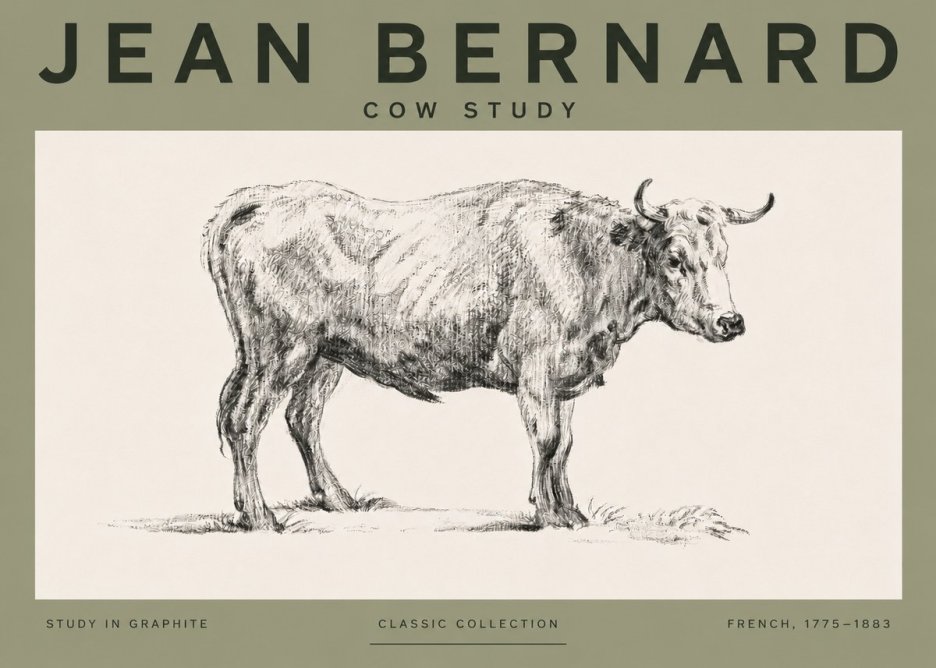 Jean Bernard Cow Study No4 - Plakát