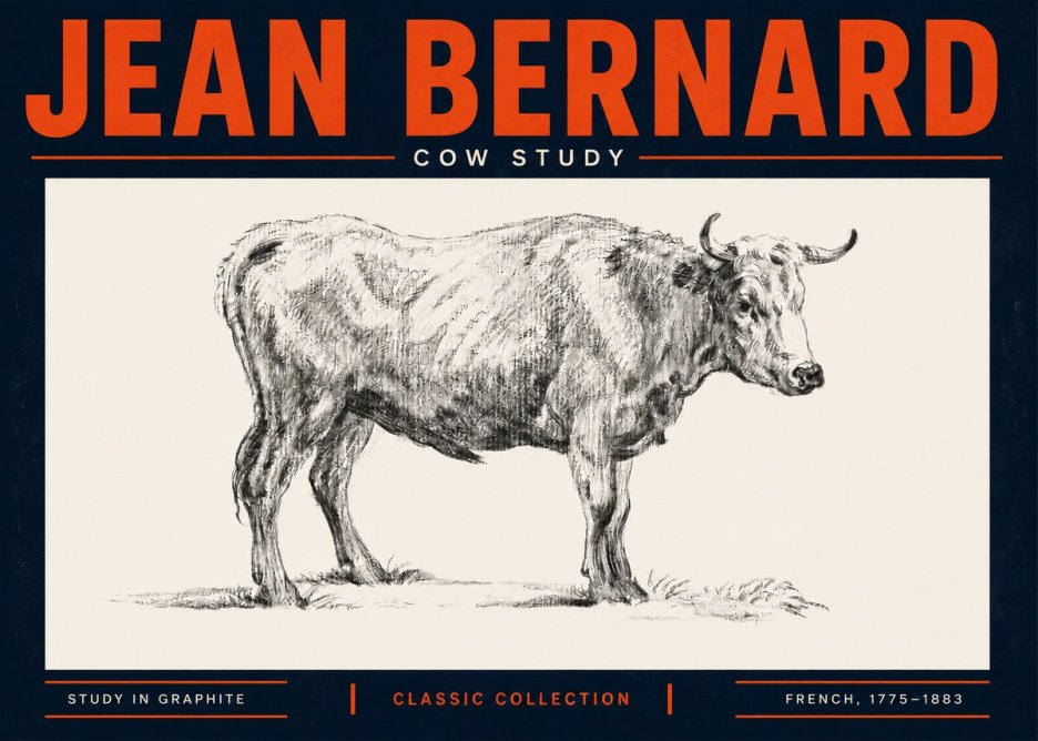 Jean Bernard Cow Study No5 - Plakát