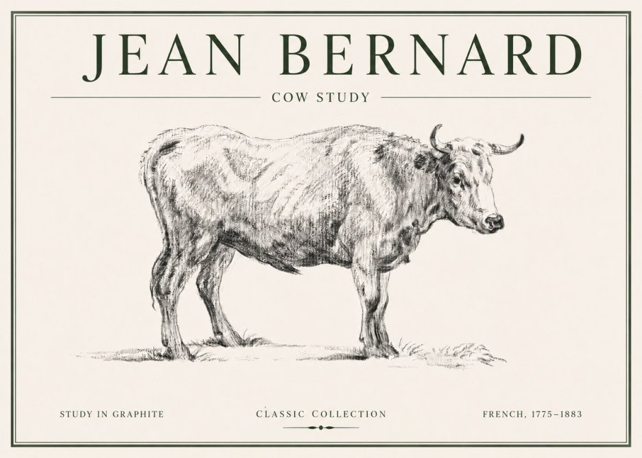 Jean Bernard Cow Study No6 - Plakát