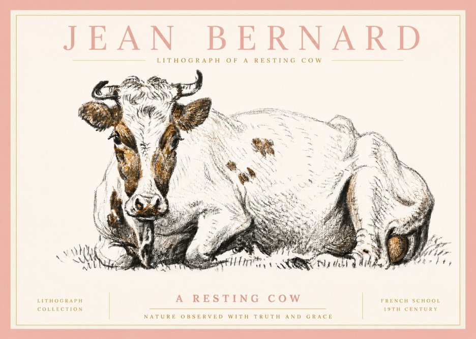 Jean Bernard Study of a Resting Cow III No5 - Plakát