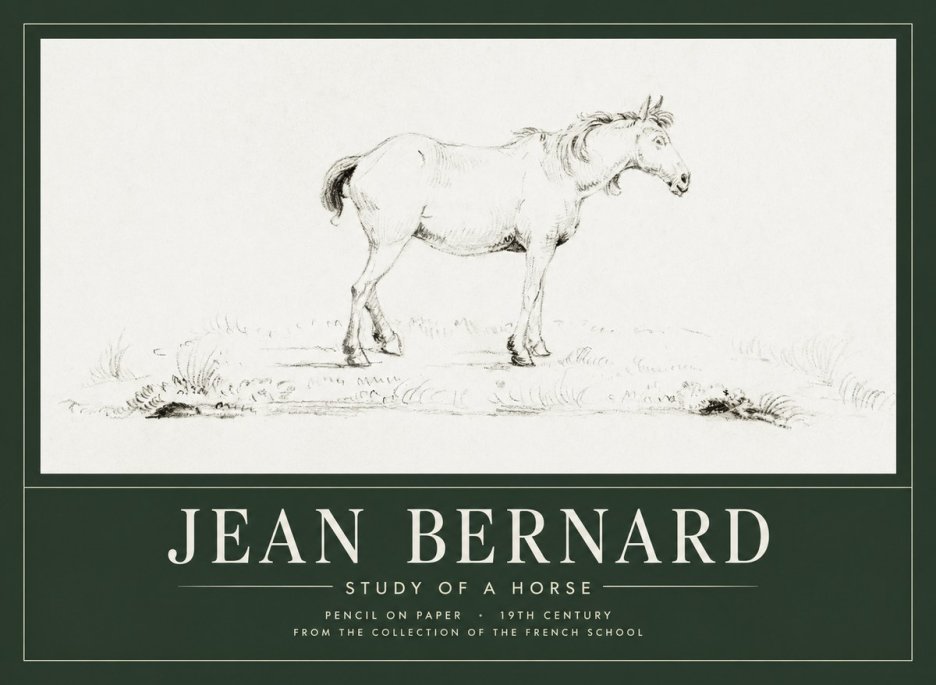 Jean Bernard Study of a Horse IV No1 - Plakát