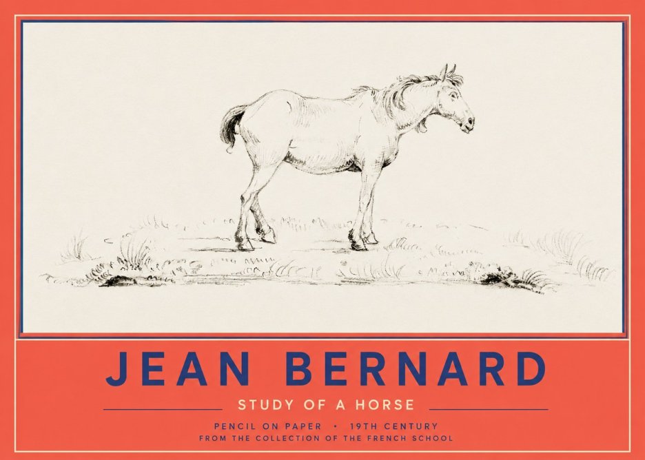 Jean Bernard Study of a Horse IV No2 - Plakát