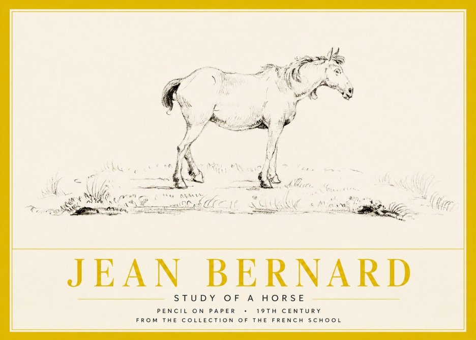 Jean Bernard Study of a Horse IV No3 - Plakát