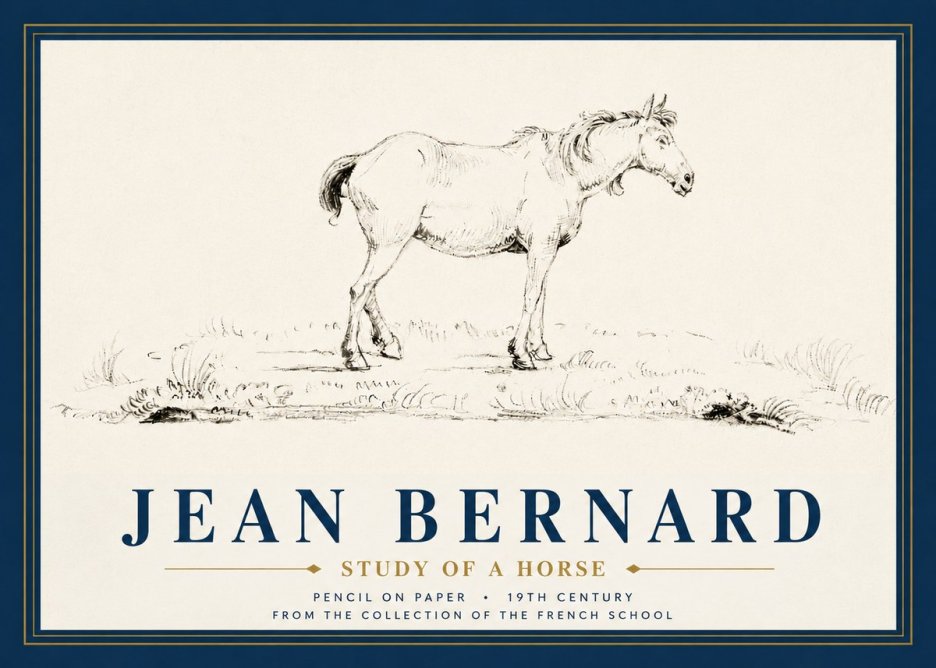 Jean Bernard Study of a Horse IV No4 - Plakát