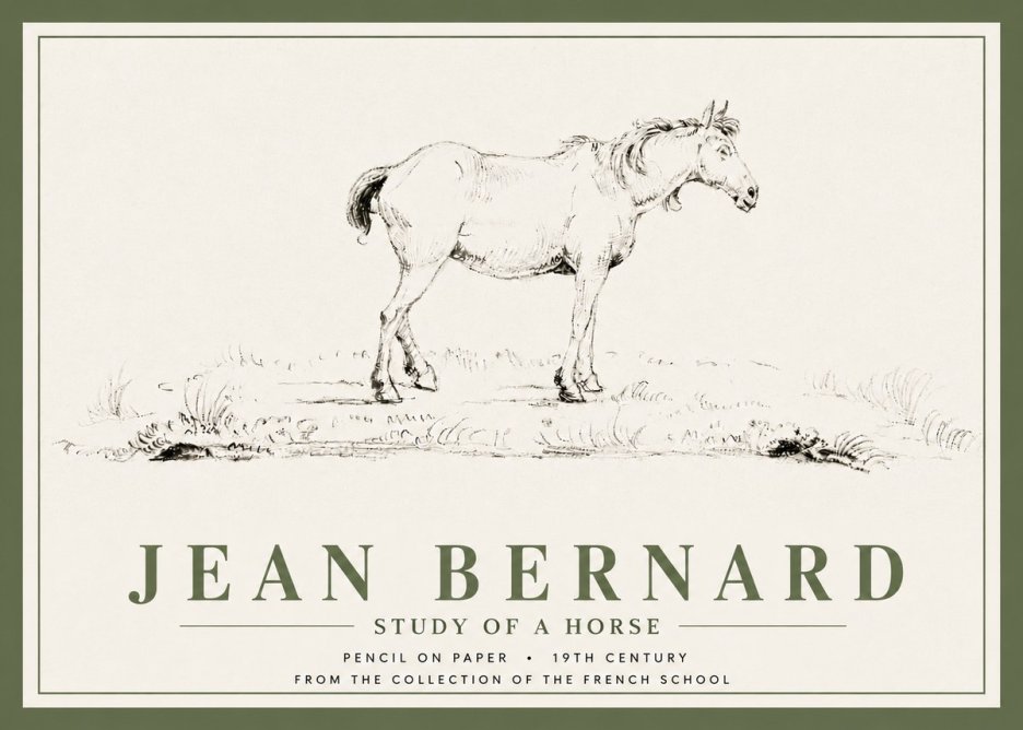 Jean Bernard Study of a Horse IV No5 - Plakát