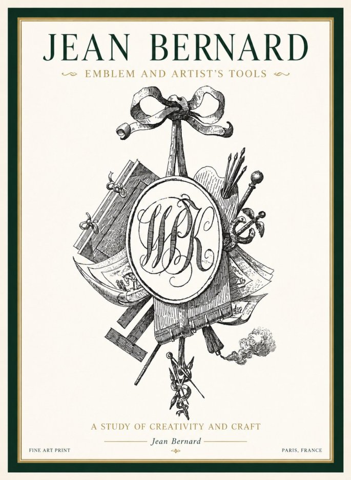 Jean Bernard Still Life with Monogram No2 - Plakát