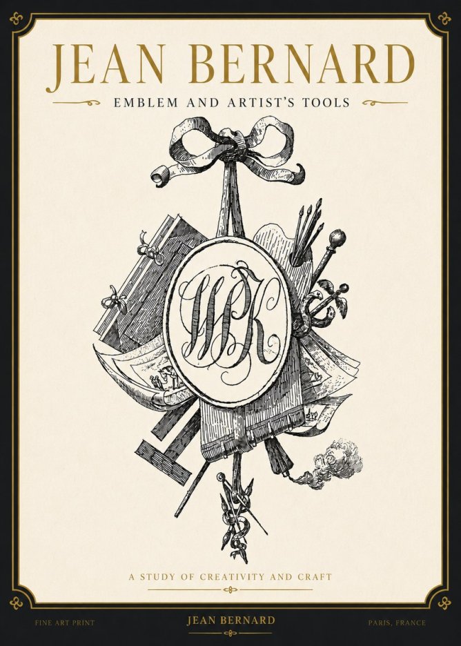 Jean Bernard Still Life with Monogram No4 - Plakát