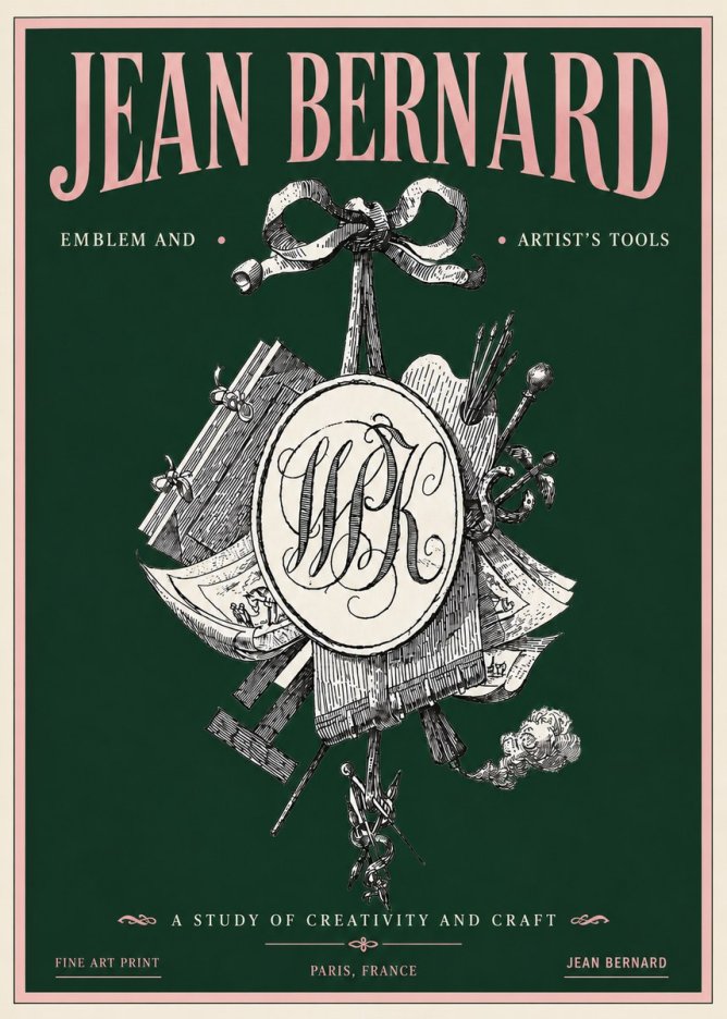 Jean Bernard Still Life with Monogram No5 - Plakát