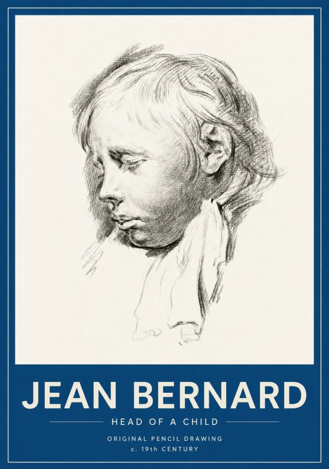 Jean Bernard Head of a Child No2 - Plakát