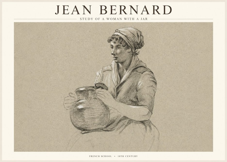Jean Bernard Study of a Young Woman with a Pot No5 - Plakát