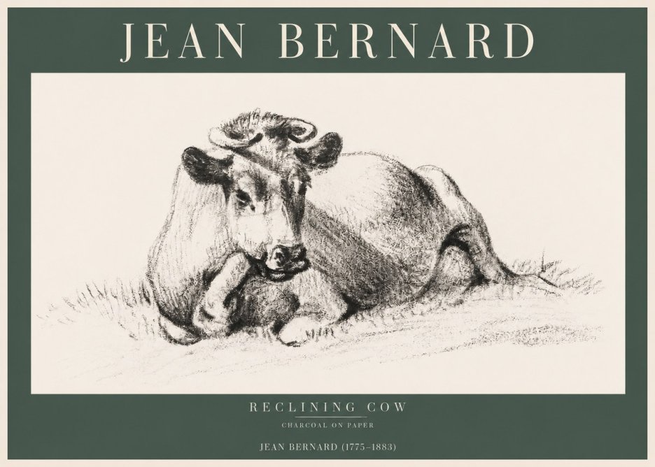 Jean Bernard Reclining Cow I No2 - Plakát