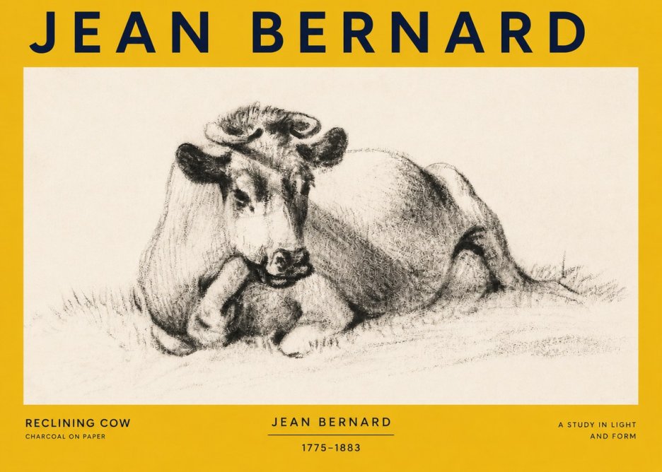 Jean Bernard Reclining Cow I No3 - Plakát