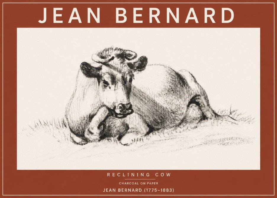 Jean Bernard Reclining Cow I No4 - Plakát