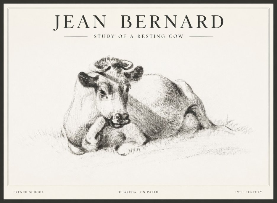 Jean Bernard Reclining Cow I No5 - Plakát