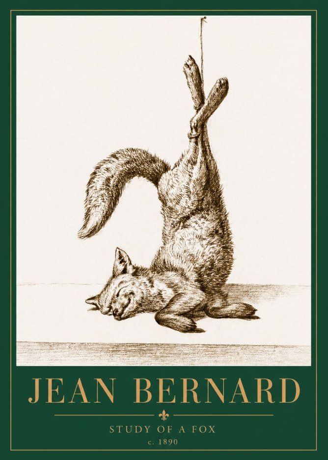 Jean Bernard Study of a Fox No3 - Plakát