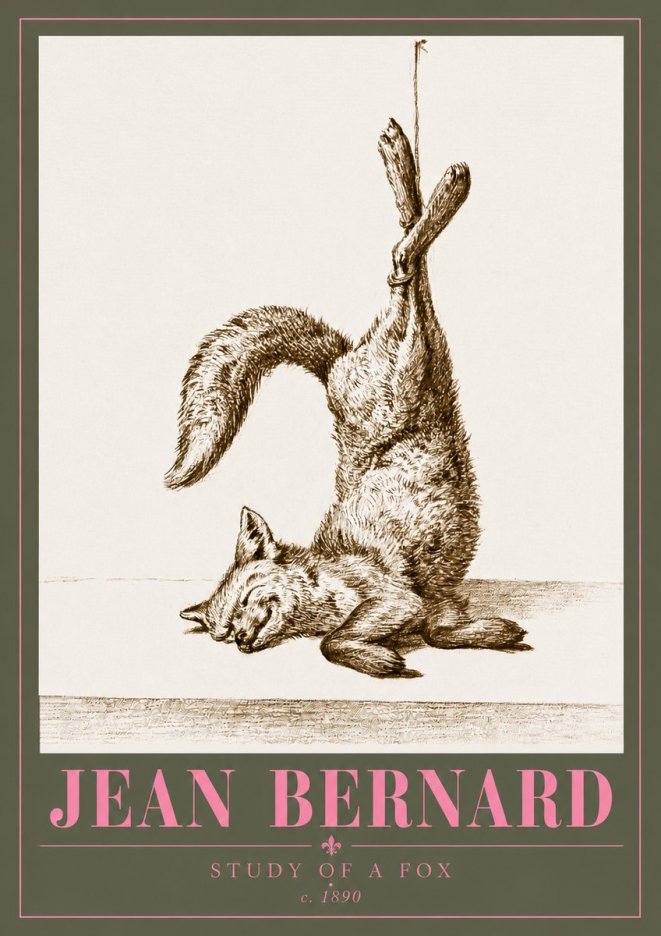 Jean Bernard Study of a Fox No5 - Plakát