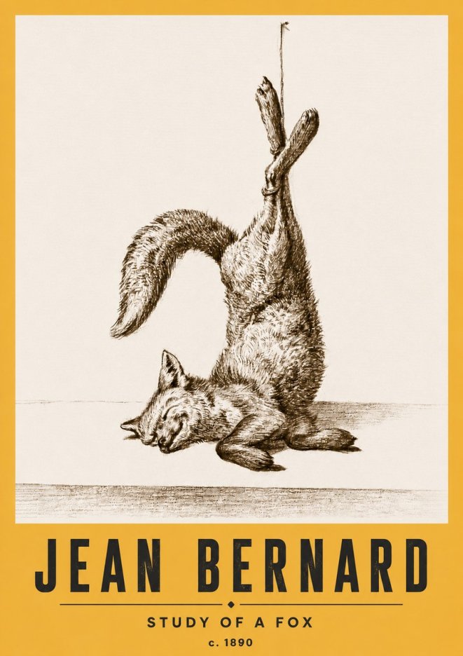 Jean Bernard Study of a Fox No6 - Plakát