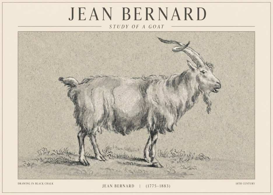 Jean Bernard Study of a Goat II No1 - Plakát