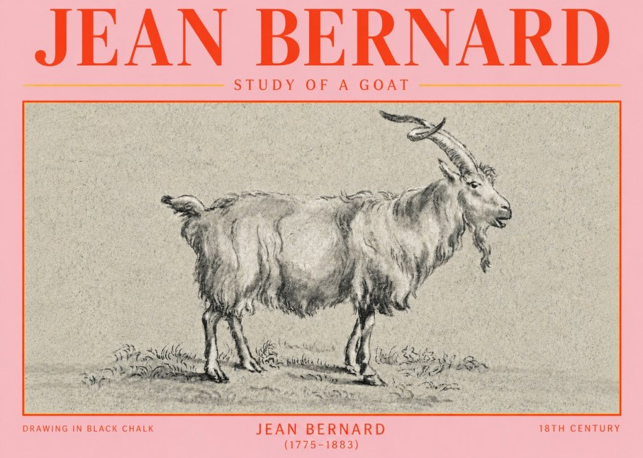 Jean Bernard Study of a Goat II No4 - Plakát