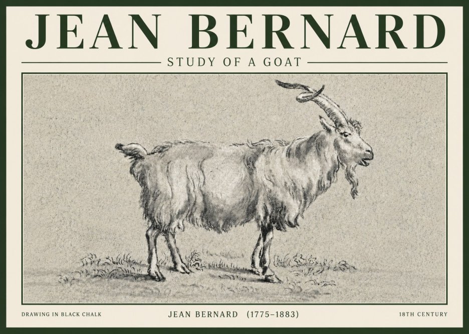Jean Bernard Study of a Goat II No5 - Plakát