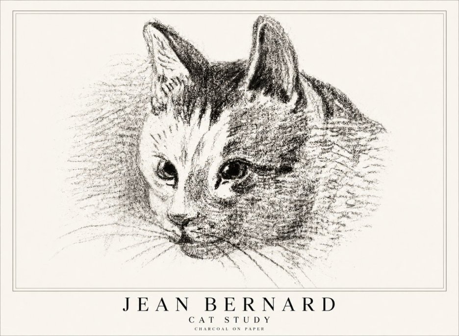 Jean Bernard Cat Study III No1 - Plakát