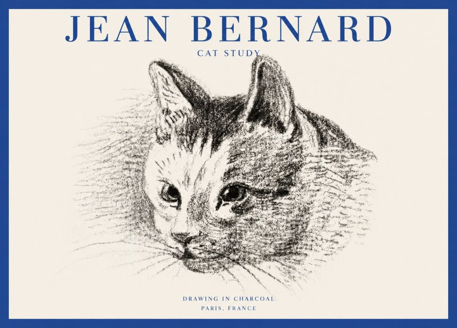 Jean Bernard Cat Study III No2 - Plakát