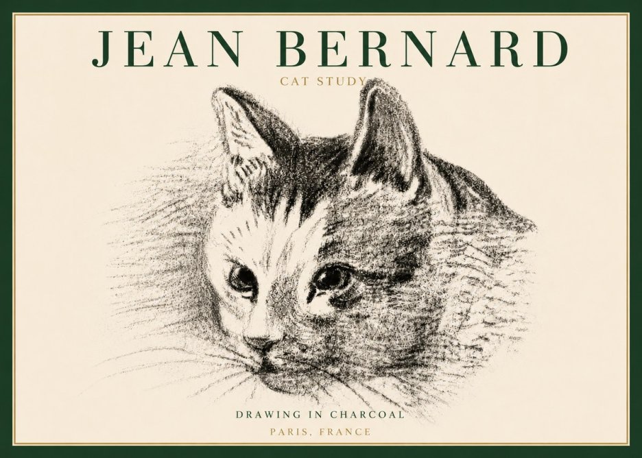 Jean Bernard Cat Study III No4 - Plakát
