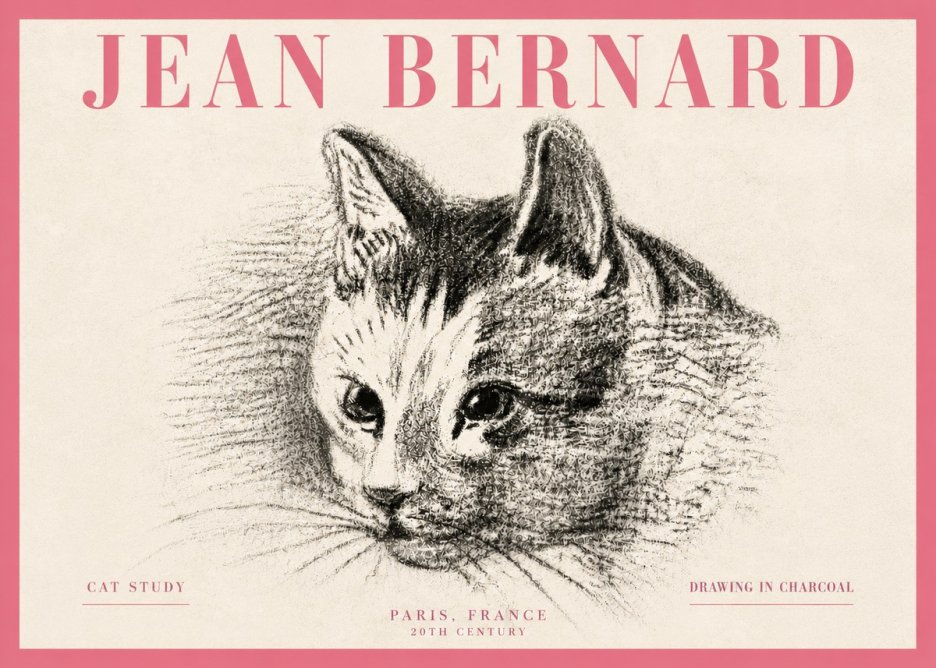 Jean Bernard Cat Study III No5 - Plakát