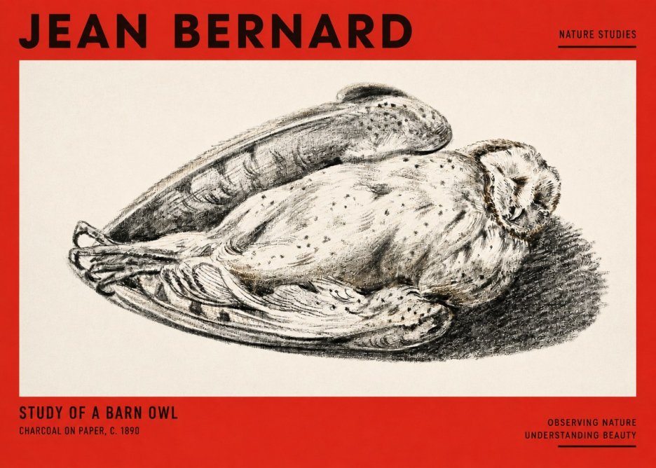 Jean Bernard Sleeping Owl No3 - Plakát