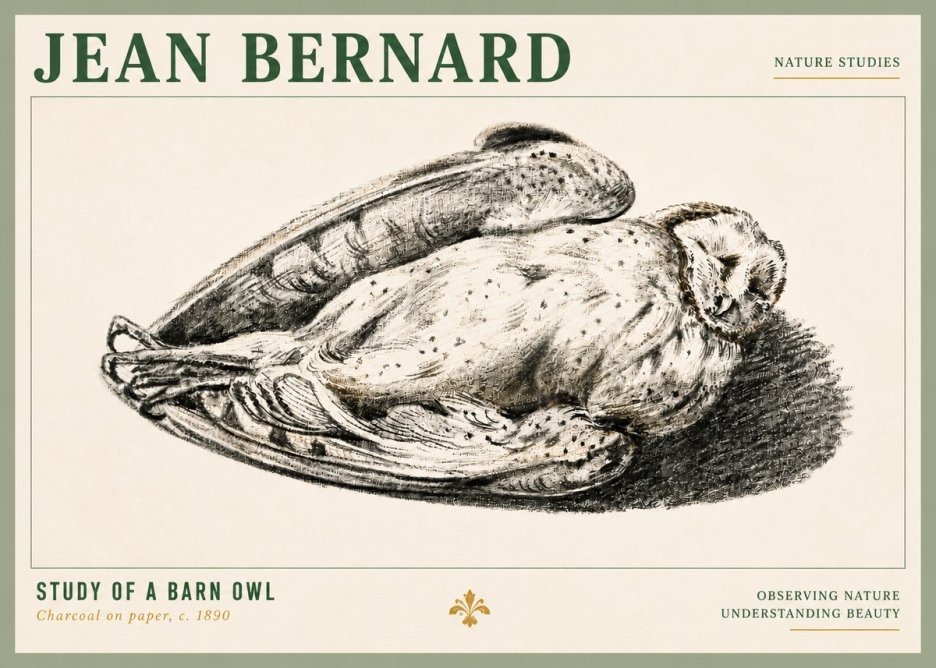Jean Bernard Sleeping Owl No6 - Plakát