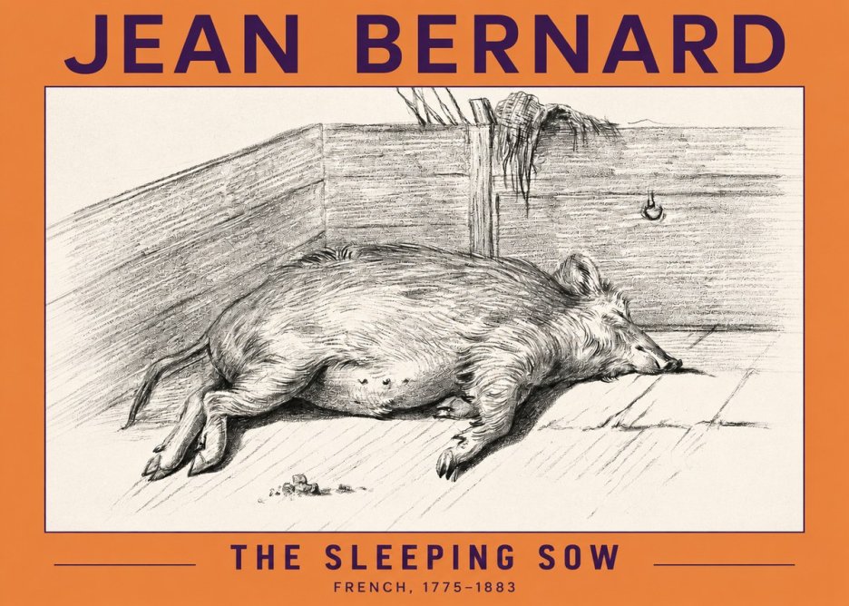 Jean Bernard The Sleeping Sow No2 - Plakát