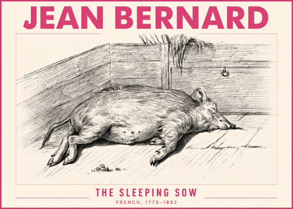 Jean Bernard The Sleeping Sow No3 - Plakát