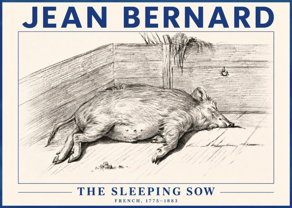 Jean Bernard The Sleeping Sow No5 - Plakát