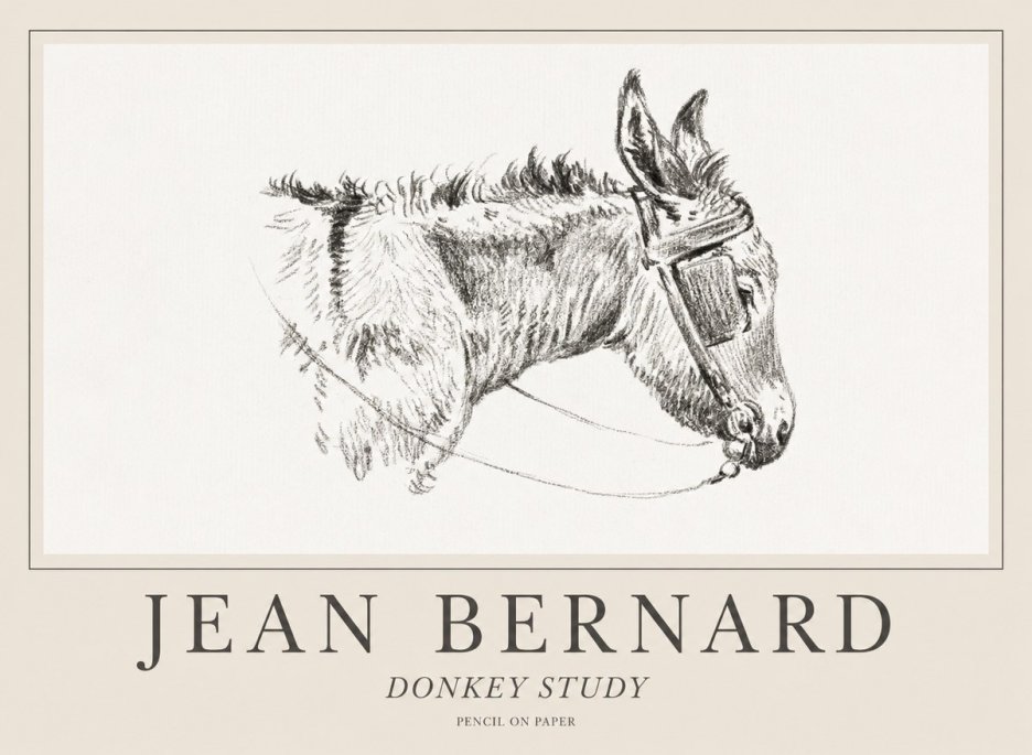 Jean Bernard Donkey Study II No1 - Plakát