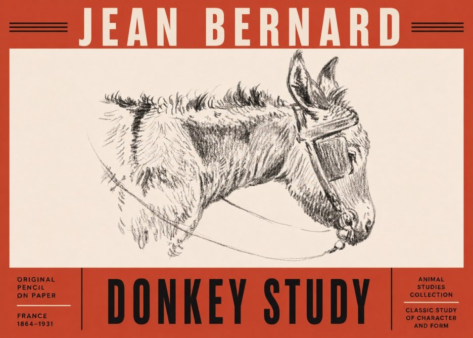 Jean Bernard Donkey Study II No5 - Plakát