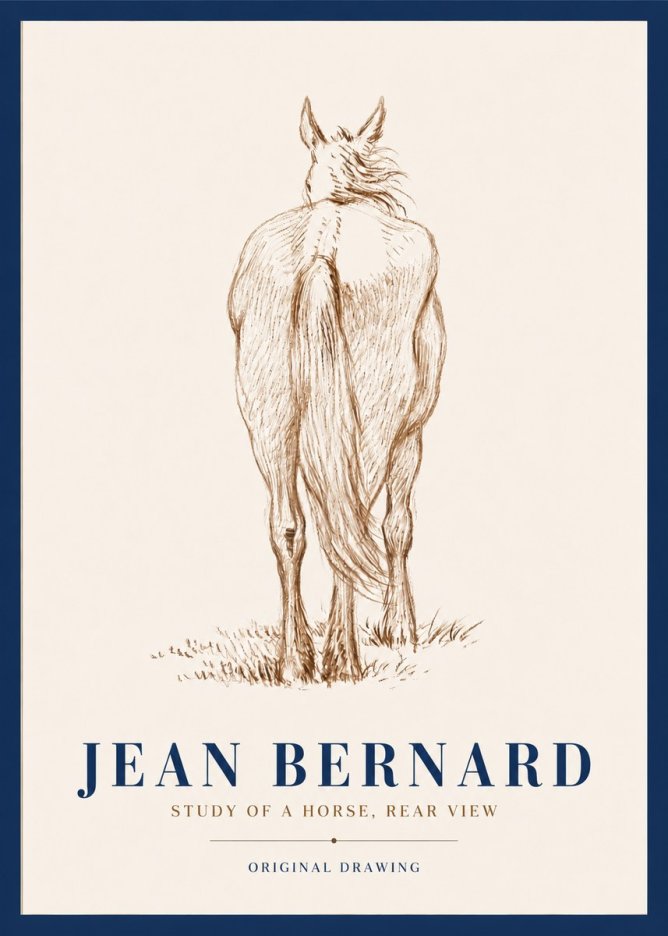 Jean Bernard Study of a Horse, Rear View No4 - Plakát