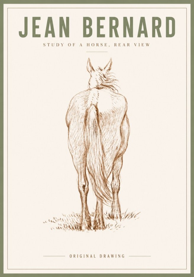 Jean Bernard Study of a Horse, Rear View No5 - Plakát