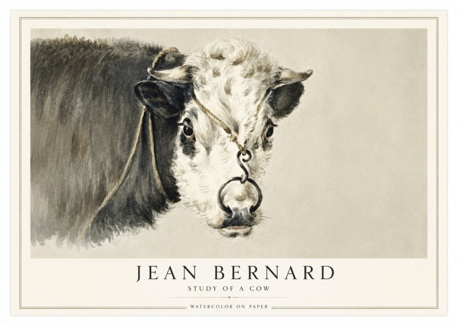 Jean Bernard Study of a Cow I No1 - Plakát