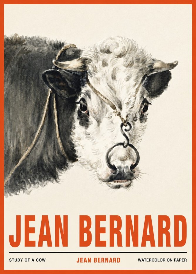 Jean Bernard Study of a Cow I No4 - Plakát