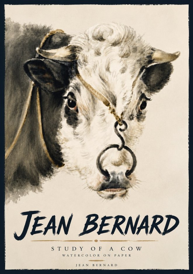 Jean Bernard Study of a Cow I No5 - Plakát