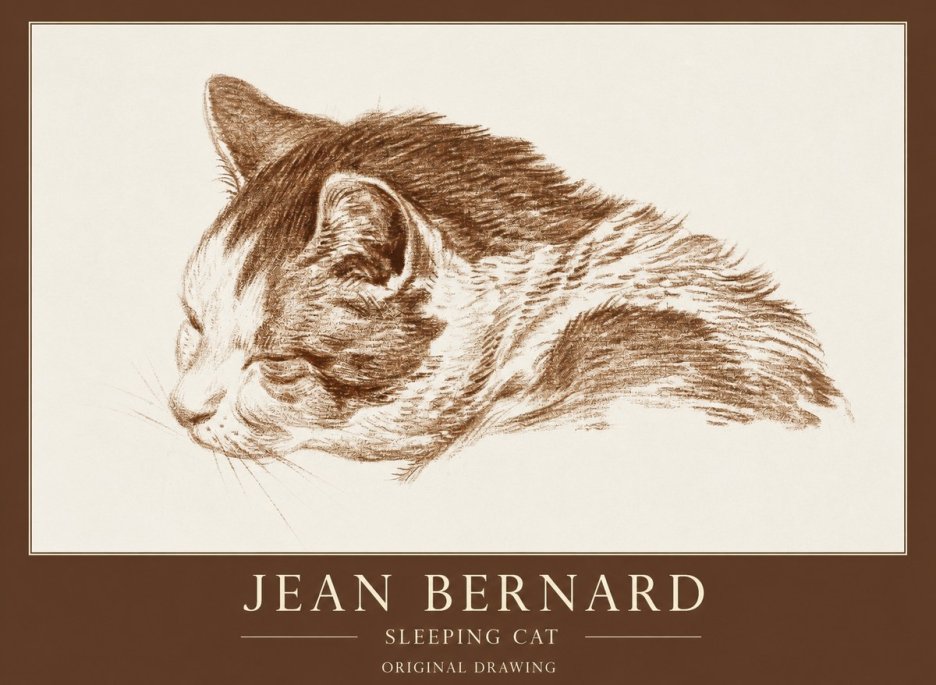 Jean Bernard Sleeping Cat II No1 - Plakát
