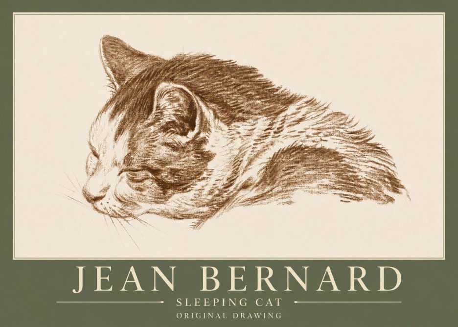 Jean Bernard Sleeping Cat II No3 - Plakát