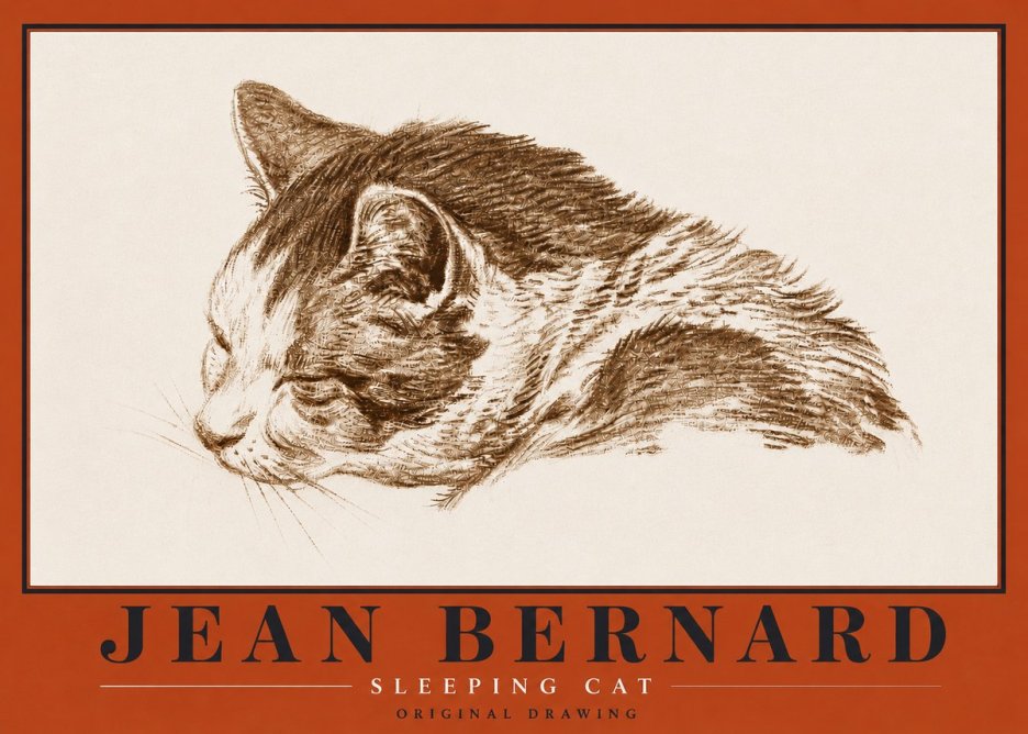 Jean Bernard Sleeping Cat II No5 - Plakát